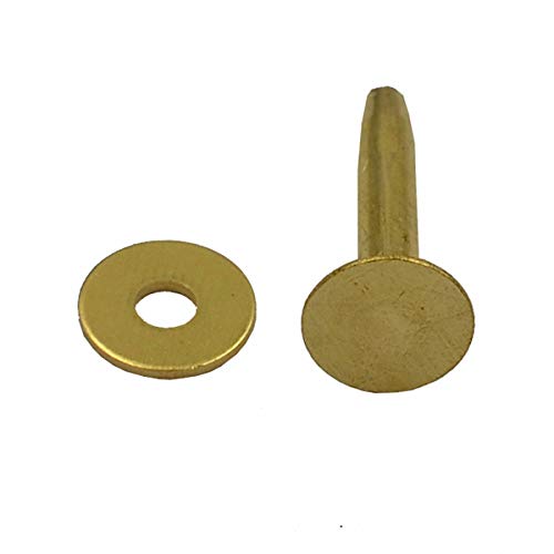  [AUSTRALIA] - DGOL 50 Sets Solid Brass #12 Size 12 Copper Burrs Rivets Washers 3/4 inch (19mm) Long Size 12 3/4" Brass