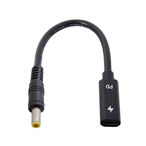  [AUSTRALIA] - Cablecc Type C USB-C Female Input to DC 5.5x2.5mm Power PD Charge Cable fit for Laptop 18-20V Black 5.5x2.5mm