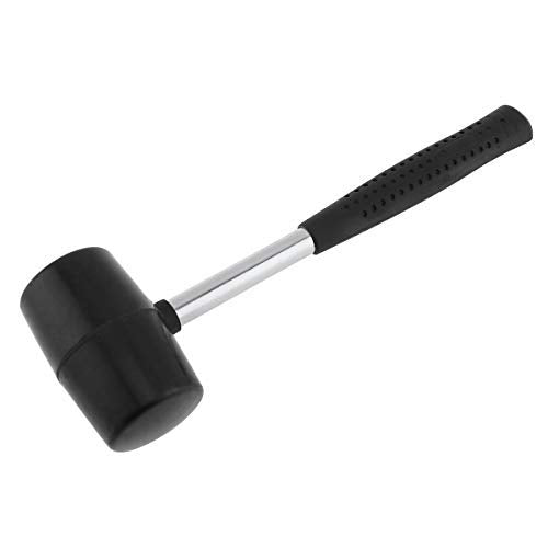  [AUSTRALIA] - OriGlam Black Rubber Mallet Rubber Hammer, Soft-Face Hammer Deadhead Rubber Mallet, Anti-Slip Stainless Steel Tube, Rubber Handle Rubber Head Mallet Grip for All Jobs DIY Hand Tool