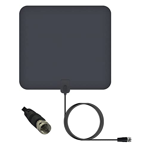  [AUSTRALIA] - YUECHI 2021 New Amplified HD Digital TV Antenna Long 80 Miles Range Antenna HDTV Antenna Support 4K 1080p Freeview, Indoor Amplifier Signal Booster for Local Channels (Black, Large), HD-01