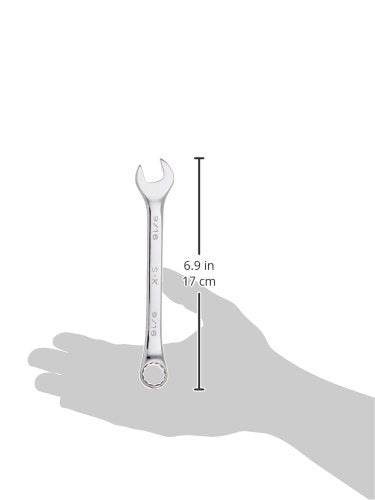 SK Professional Tools 88218 12-Point Fractional Wrench  Standard, 9/16 inch, Combination Chrome Wrench with SuperKrome Finish, Made in USA - LeoForward Australia