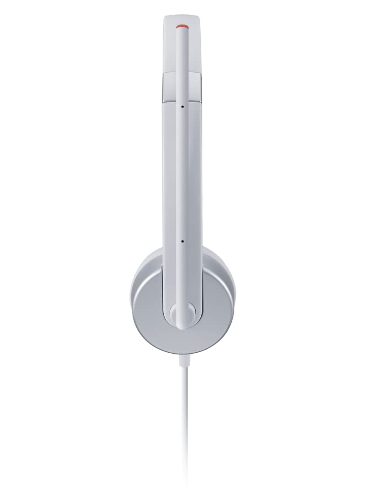  [AUSTRALIA] - Lenovo 100 Stereo Analog Headset, 3.5mm, 180° Boom Microphone, Memory-Foam Earcups, GXD1B60597, Cloud Grey