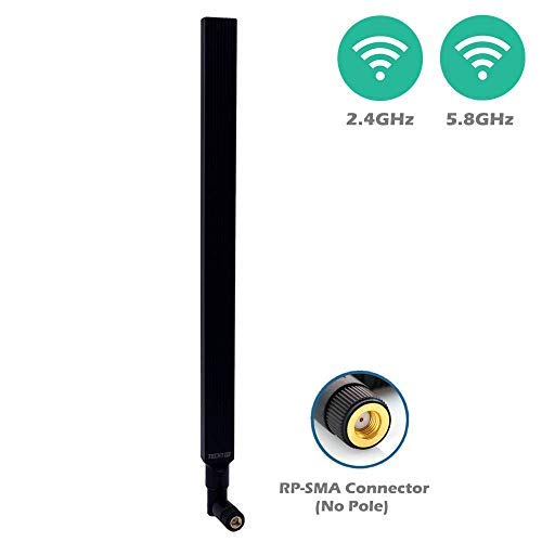 TECHTOO WiFi Antenna Dual Band 9 dBi 2.4/5.8GHz for Router AP - Security IP Camera - USB Card Adapter - PCI PCIe Cards - Range Extender - PC Desktop - Drone - PS4 Build (RP-SMA 1-Pack) RP-SMA 1-Pack - LeoForward Australia