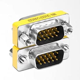  [AUSTRALIA] - Luo Qiufa 2 pcs VGA SVGA HD15 Male-to-Male Mini Gender Converter Coupler Cable Adapter