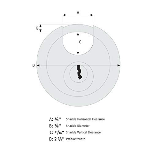  [AUSTRALIA] - ABUS 20/70 Diskus Stainless Steel Padlock with 3/8" Shackle, Keyed Different, Made in Germany Keyed Differently
