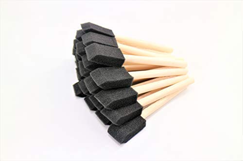  [AUSTRALIA] - PANCLUB Foam Paint Brush Set I Sponge Brush Paint I 1 Inch - 25 Pack I with Wood Handles I Great for Art, Varnishes, Acrylics, Stains, Crafts 1" - 1 Pack