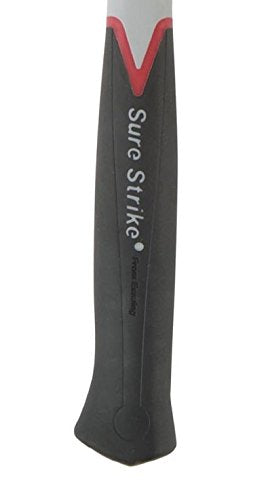  [AUSTRALIA] - Estwing Sure Strike Hammer - 16 oz Curved Claw with Fiberglass Handle & No-Slip Cushion Grip - MRF16C, Silver