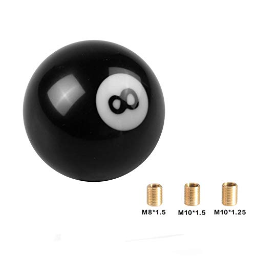  [AUSTRALIA] - RICKYZHU No. 8 Ball Eight Pool Billiard Ball Custom Car Gear Shift Knob Shifter Lever Black &White