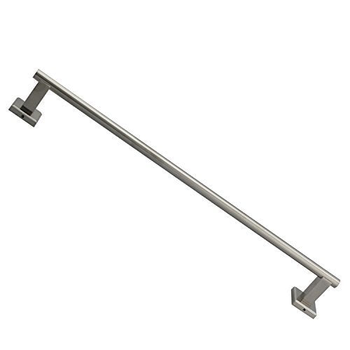  [AUSTRALIA] - QT Home Decor Premium Modern Single Towel Bar Rack w/Square Base (24 Inches)- Brushed Finish, Made from Stainless Steel, Water and Rust Proof, Wall Mounted, Easy to Install