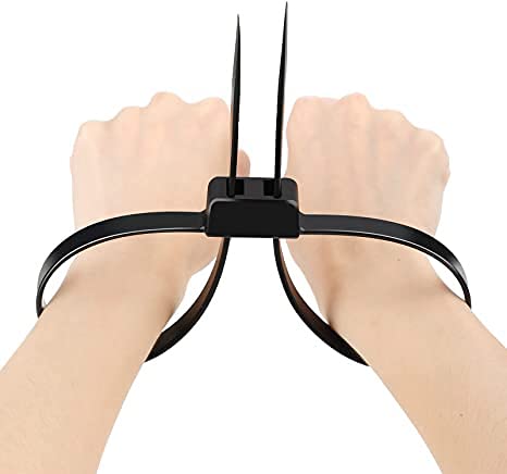  [AUSTRALIA] - Disposable Zip Tie Handcuffs 10 PCS Double Locking Zip Ties Restraints Handcuffs Restraint 270-lbs Tensile Strength, Adult games bind adult fun, 27.5" Long 5 Black and 5 White Plastic Cable Ties