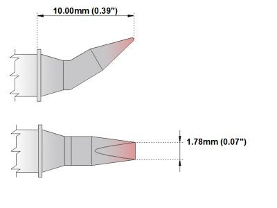  [AUSTRALIA] - Thermaltronics M6CB225 Chisel Bent 30deg 1.78mm (0.07in) interchangeable for Metcal STTC-098