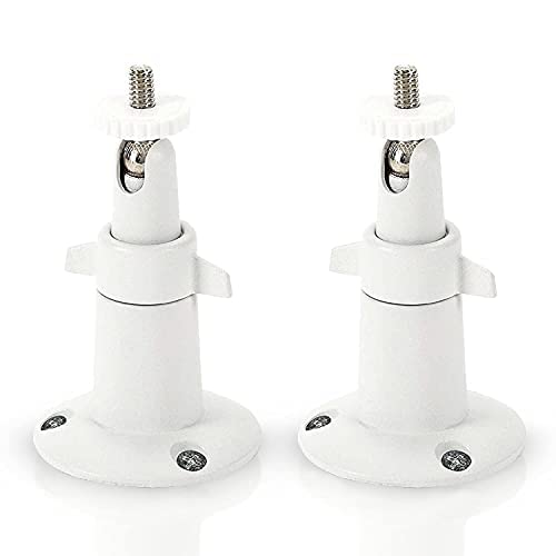  [AUSTRALIA] - Wasserstein Adjustable Indoor/Outdoor Security Metal Wall Mount Compatible w/Arlo Pro/Pro 2/Pro 3/Pro 4/Pro 5/Ultra/Ultra 2, Wyze Cam Outdoor, Wyze Cam V3 & Ring Stick Up Cam Battery (2 Pack, White)