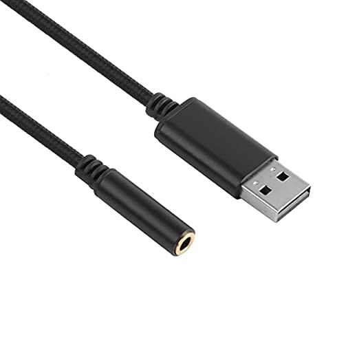  [AUSTRALIA] - USB to Audio Jack Adapter(18cm), External Sound Card Jack Audio Adapter with 3.5mm Aux Stereo Converter Compatible with Headset,PC, Laptop, Linux, Desktops, PS4 and More Device (10cm) 10cm