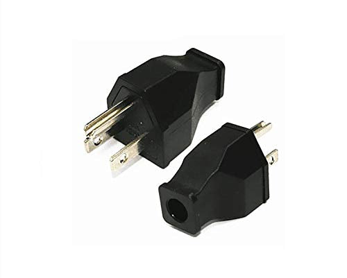  [AUSTRALIA] - (2xPCS)15 Amp 125 Volt, Straight Blade Plug, Plug, Straight Blade, Grounding,3-Wire Male Extension Cord Replacement Electrical Plugs End, Black…