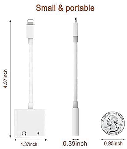  [AUSTRALIA] - Apple MFi Certified 2 Pack Lightning to 3.5mm Headphones Jack Aprolink Adapter for iPhone Dongle 2 in 1 Charger and Aux Audio Splitter Adapter Compatible with iPhone 12 11 XS XR 8 7