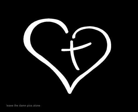  [AUSTRALIA] - Heart with Cross in Center Decal Sticker Vinyl for Car Auto Christian (3.5", White)