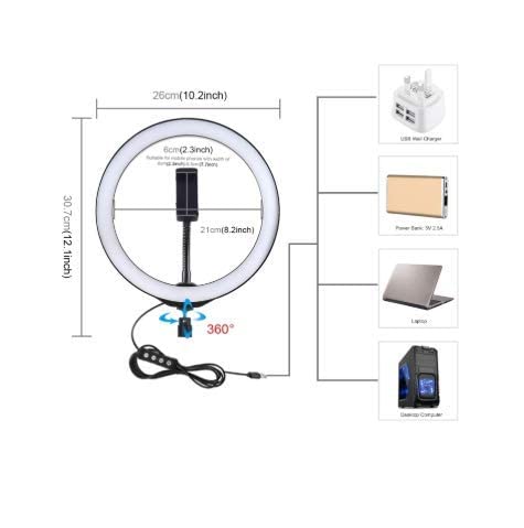  [AUSTRALIA] - MeeA 10 inch LED Ring Light for Selfies,Video Streaming and Photo Shoot