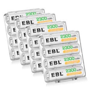 EBL Pack of 16 AA Batteries Rechargeable NiMH 2300mAh Everyday Battery 16 Count (Pack of 1) - LeoForward Australia