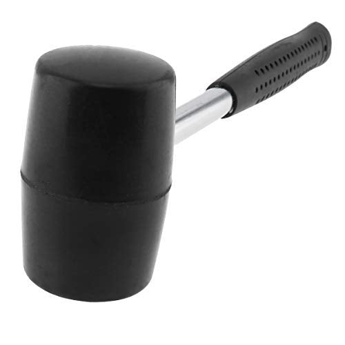  [AUSTRALIA] - OriGlam Black Rubber Mallet Rubber Hammer, Soft-Face Hammer Deadhead Rubber Mallet, Anti-Slip Stainless Steel Tube, Rubber Handle Rubber Head Mallet Grip for All Jobs DIY Hand Tool