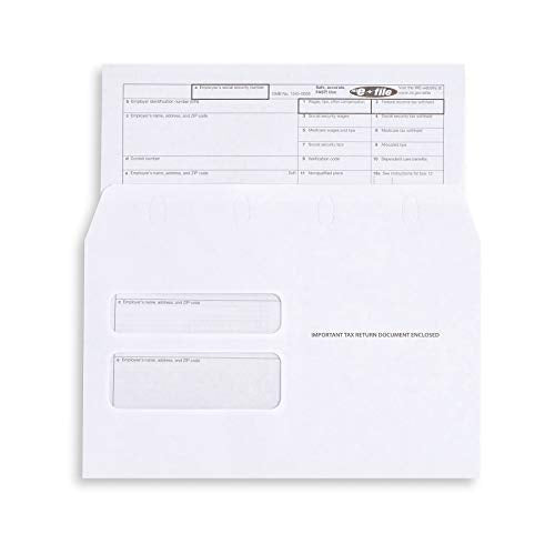  [AUSTRALIA] - 50 W2 Tax Envelopes - Designed for Printed W2 Laser Forms from QuickBooks Desktop or Similar Tax Software - 5 5/8 Inch X 9 Inch, Gummed Flap, 50 Form Envelopes (Not for QuickBooks Online)