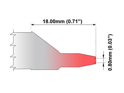  [AUSTRALIA] - Thermaltronics M75DT003L Desoldering Tip - Inner Diameter 0.80mm (0.03in), Long Reach interchangeable for Metcal STDC-703L