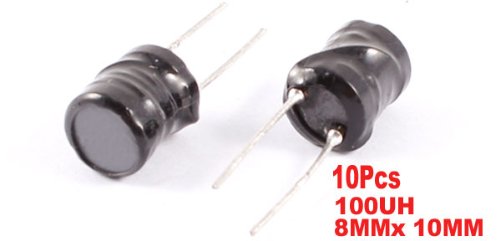  [AUSTRALIA] - uxcell a13070600ux0394 10 Piece 2 Leads 100uH 8x10 8 mm x 10 mm Radial Leaded Power Inductors