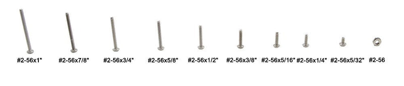  [AUSTRALIA] - HVAZI #2-56 UNC Stainless Steel Phillips Pan Head Machine Screws Nuts Assortment Kit (#2-56UNC) #2-56UNC