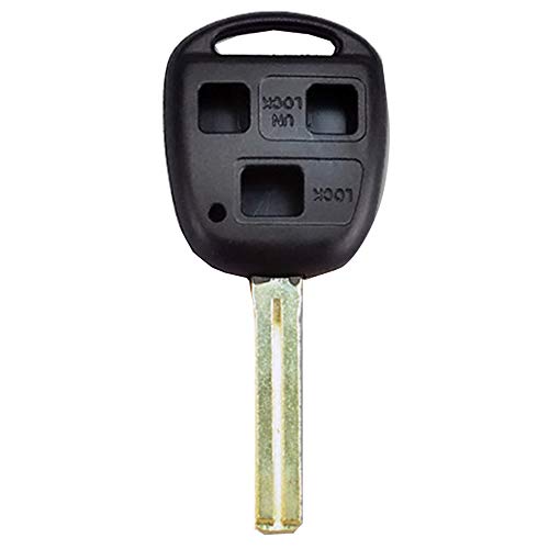 KEMANI Uncut Blade Remote Entry Car Key Case Fob Shell Replacement For LEXUS ES, GS, IS, LS, LX, RX, SC 3 Buttons Black - LeoForward Australia