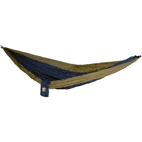  [AUSTRALIA] - Hammaka Parachute Silk Lightweight Portable Double Hammock In Blue / Brown