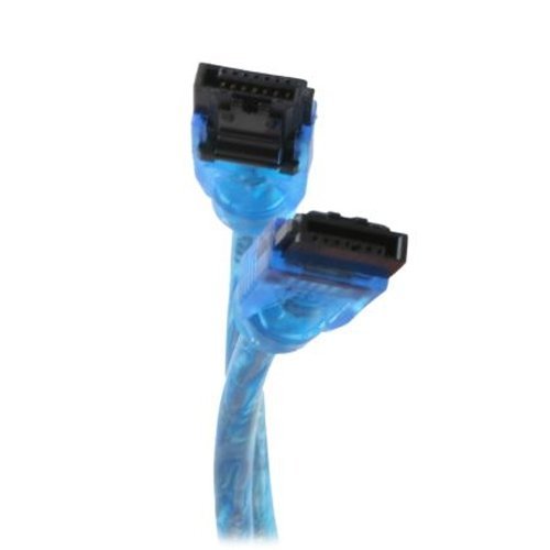  [AUSTRALIA] - OKGear 18 inch UV Blue Premium SATA III Round Cable 6GB/s Straight to Straight w/latch, UV Blue