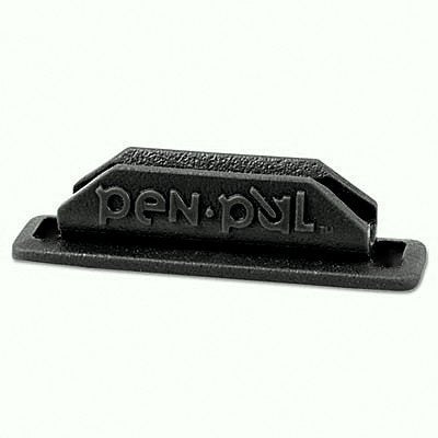  [AUSTRALIA] - Pen Pal Pen/Pencil Holder, Rubber, Self-Adhesive, 5-Pack/All Same Color Plus Bonus Custom AdvanageOP Letter Opener (Black)