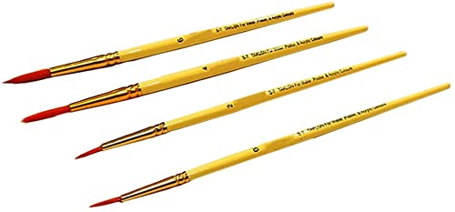  [AUSTRALIA] - All Purpose Professional Painting Brush Kits for Acrylic Watercolor Oil Painting-Synthetic Nylon Hair bristles Wood Handle ((Cream Handle 4 Pc Set)) (Cream Handle 4 Pc Set)