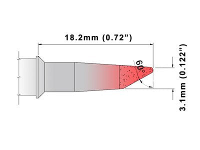  [AUSTRALIA] - Thermaltronics S60DS023 Hoof 60deg 3.10mm (0.122in) interchangeable for Metcal SSC-639A