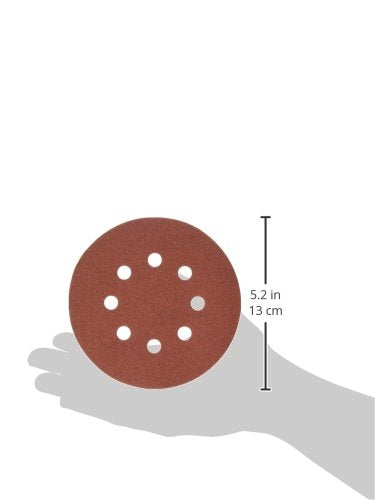  [AUSTRALIA] - PORTER-CABLE 735801205 5-Inch 120 Grit Eight-Hole Hook & Loop Sanding Discs (5-Pack) 120G, 5-Pack