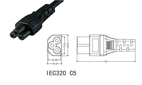 Tekit C14 to C5+C13 Y Splitter Power Plug Cord,Single IEC 320 C14 Male to C13+C5 Female Splitter Adapter Cable Cord(C14 to C5+C13 1ft) C14 to C5+C13 1ft - LeoForward Australia