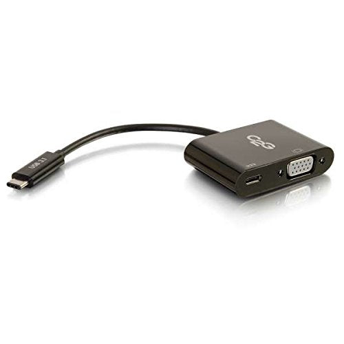  [AUSTRALIA] - C2G USB Adapter, Video Adapter with Power, USB C to VGA, Black, Cables to Go 29533 USB C To VGA Black