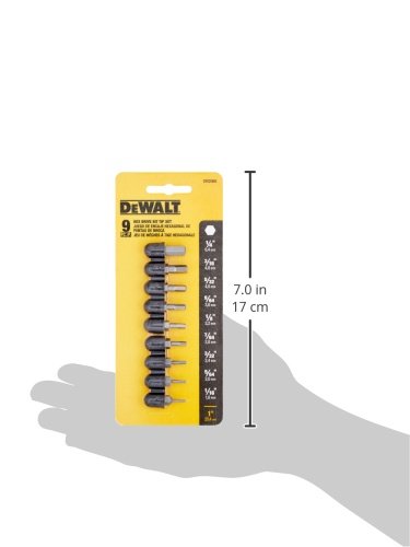  [AUSTRALIA] - DEWALT DW2068 Hex Insert Bit Set, 9-Piece