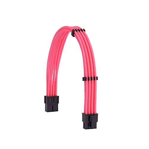 FormulaMod Sleeve Extension Power Supply Cable Kit 18AWG EPS 8-P+PCI-8-P with Cable Combs for PSU to Motherboard/GPU (Pink PCI 8+EPS 8) Pink PCI 8+EPS 8 - LeoForward Australia