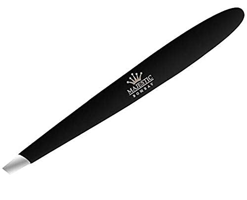 Professional Stainless Steel Slant Tip Tweezer For Men & Women - The Best Precision Eyebrow Tweezers Pluckers For Shaping Eyebrows & Hair Removal -Slanted Twizzers/Plucker- Brow Plucking black - LeoForward Australia