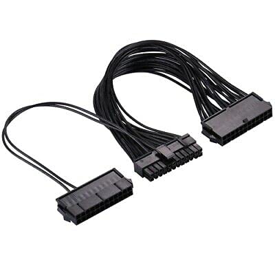  [AUSTRALIA] - Dual PSU Power Supply 24-Pin Extension Cable for ATX Motherboard 24-pin to 24 (20+4) pin 30CM (3pcs) 3pcs