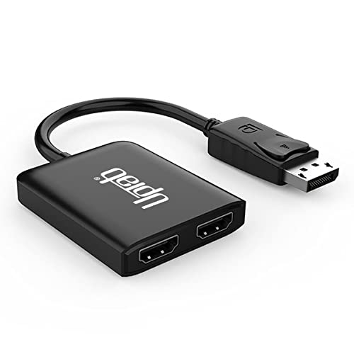  [AUSTRALIA] - UPTab DisplayPort to Dual HDMI 4K 60Hz Adapter Multi Monitor Splitter, Converter Multi-Stream Transport (MST) Hub, DP to 2X HDMI 2.0 (DisplayPort to Dual HDMI)