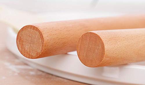  [AUSTRALIA] - VNDEFUL 2PCS Solid Wood Rolling Pin Kitchen Baking Tool and Dough Stick Hand Rolling Pin Dumpling Wrappers