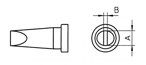  [AUSTRALIA] - Weller LT B (T0054440599) soldering tip, chisel, Ø 2.4 x 0.8 mm for WXP 80 / WP 80 / WSP 80 soldering iron