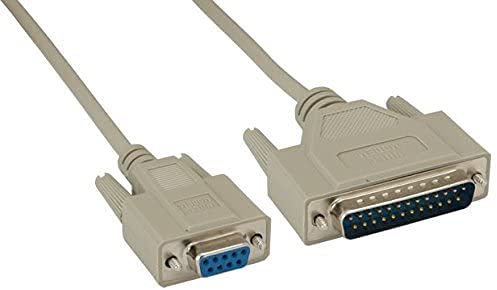  [AUSTRALIA] - AYA DB9 (9-Pin) Female to DB25 (25-Pin) Male Serial Null Modem Cable (6Ft) 6Ft