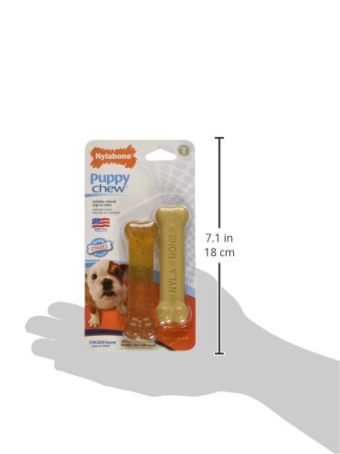 Puppy Chew Toys for Teething Puppies | Small/Regular - Up to 25 Ibs. Bones Peanut Butter & Chicken X-Small/Petite (2 Count) - LeoForward Australia