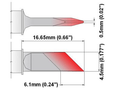  [AUSTRALIA] - Thermaltronics S75DS061 Knife 4.50mm (0.177in), Increased Tin Area 6.1mm (0.24in) interchangeable for Metcal SSC-773A