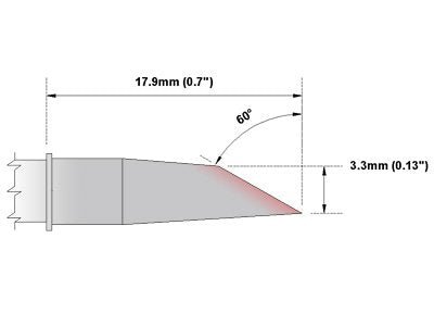  [AUSTRALIA] - Thermaltronics H60-BC28 Hoof 60deg 3.3mm (0.13in) interchangeable for Hakko T31-03BC28