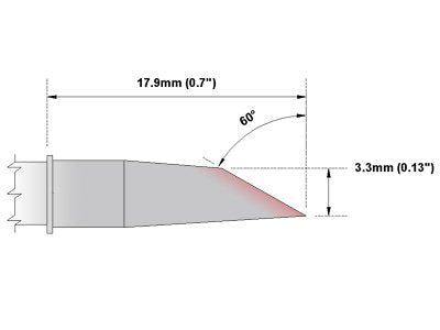 [AUSTRALIA] - Thermaltronics H70-BC28 Hoof 60deg 3.3mm (0.13in) interchangeable for Hakko T31-02BC28