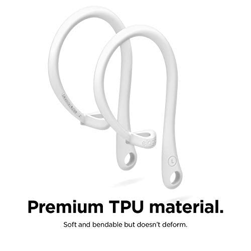 elago Ear Hooks Designed for Apple AirPods Pro and Designed for AirPods 1 & 2, Ergonomic Design, Durable TPU Construction, Full Access (White) [US Patent Registered] White - LeoForward Australia