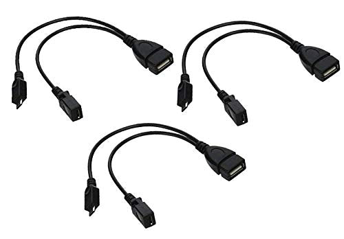 3 Pack OTG Cable Replacement for Fire Stick 4K, Compatible Samsung, Replacement for Amazon Fire TV, Compatible with LG Android Phone Tablet Micro USB Host with Micro USB Power - LeoForward Australia